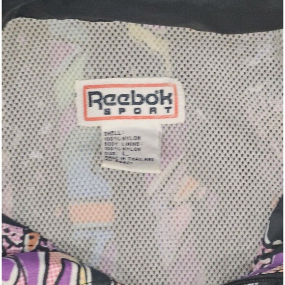 Vintage Reebok 80s Retro Hooded Track Windbreaker Jacket Adult Large - Picture 6 of 9